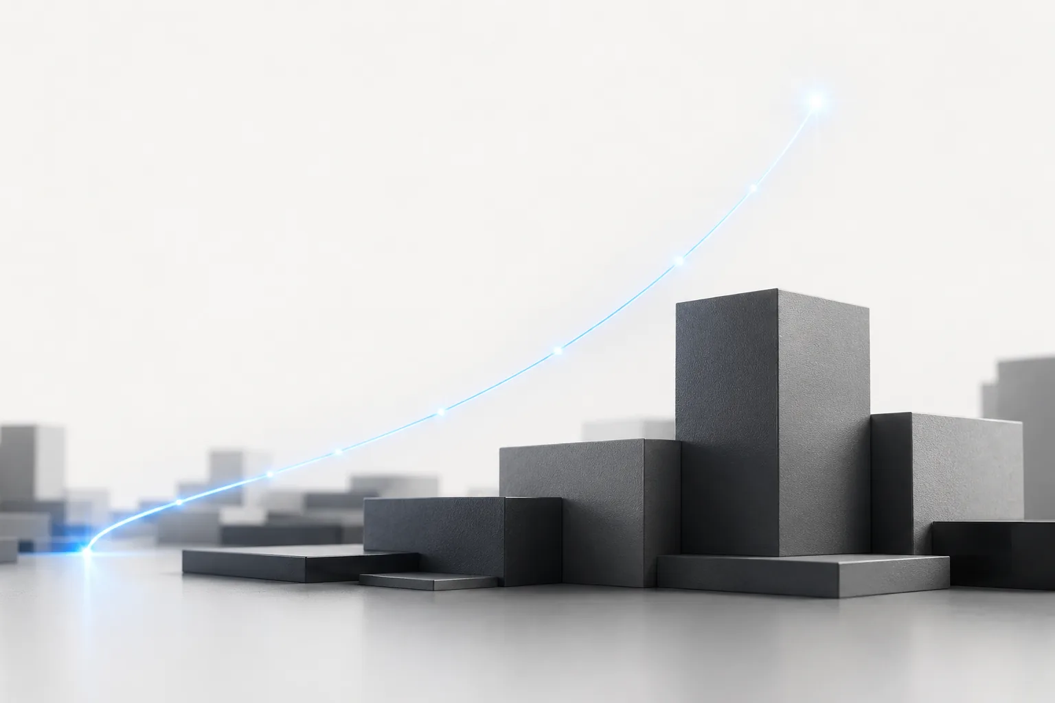 Rosnąca świetlna linia ceny nad bryłami pakietów internetu — ranking najtańszego internetu światłowodowego 2026 i segmenty cenowe FTTH