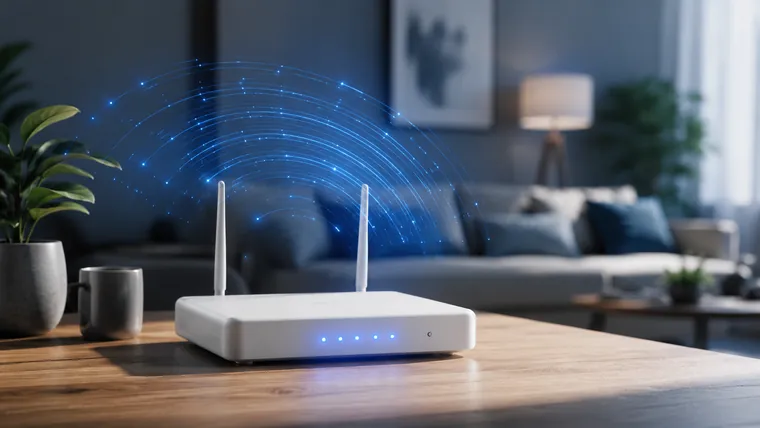 Router Wi-Fi w nowoczesnym salonie